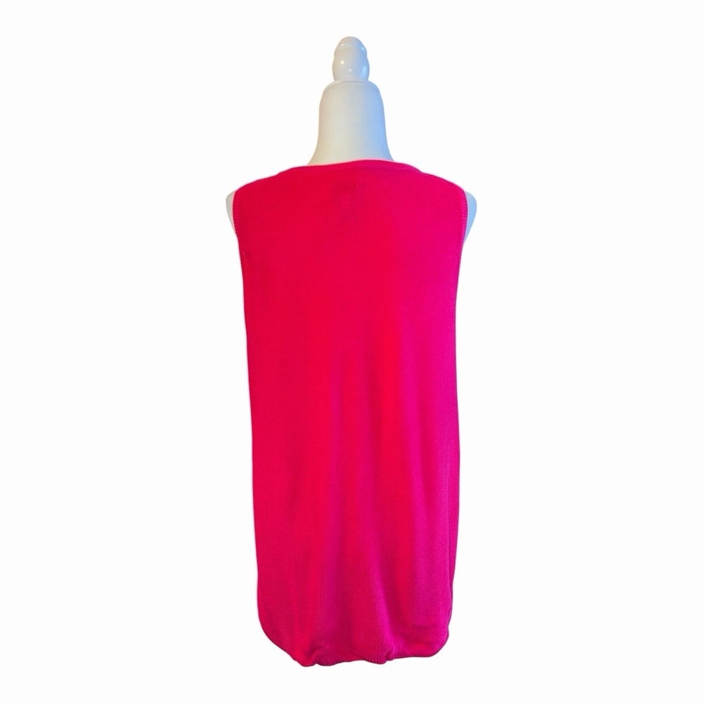 Chico's Size 3 Hot Pink‎ Sleeveless Knit Sweater Tank Top Lightweight - Picture 4 of 6